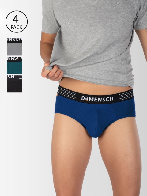 DAMENSCH Men Pack Of 4 Solid Deo-Cotton Deodorizing Briefs DAM-CTS-B-PEB-DRG-IRB-SWB, Blue
DAMENSCH Men Pack Of 4 Solid Deo-Cotton Deodorizing Briefs DAM-CTS-B-PEB-DRG-IRB-SWB, Blue