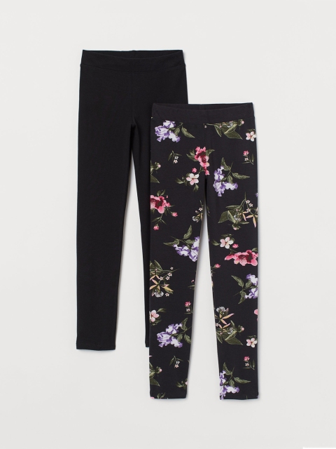 H&M Girls 2-Pack Leggings, Multi