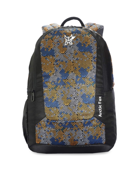 Arctic Fox Unisex Black Geometric Backpack