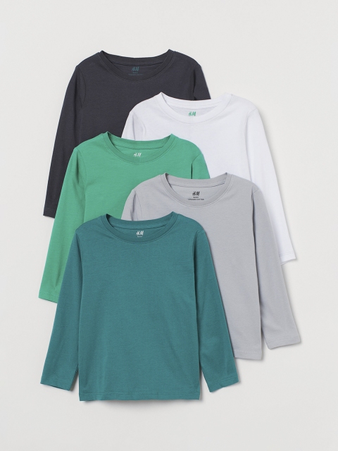 H&M Boys Pack of 5 Multicoloured Solid tops, Multi