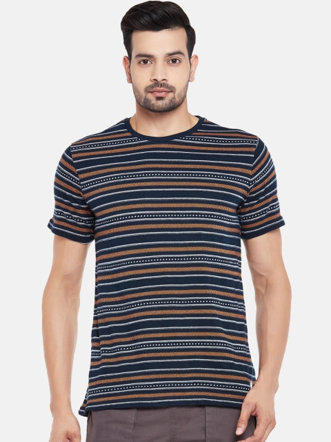 Urban Ranger by pantaloons Men Navy Blue Brown Striped Round Neck Pure Cotton T-shirt
Urban Ranger by pantaloons Men Navy Blue Brown Striped Round Neck Pure Cotton T-shirt