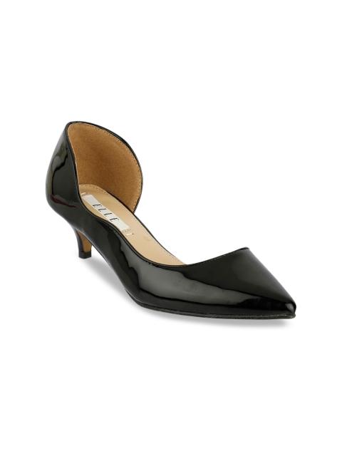 ELLE Women Black Solid Pumps