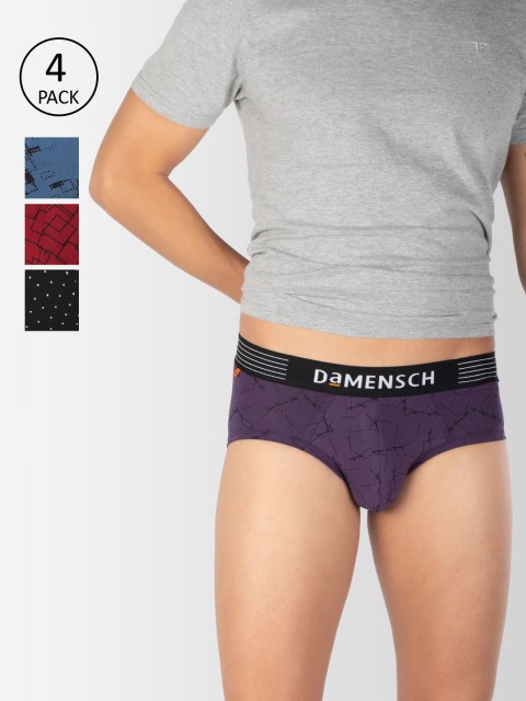 DAMENSCH Men Pack Of 4 Printed Deodorizing Basic Briefs DAM-CTP-B-PNP-SNR-MRB-SPB-PACK-4-MIX, Purple
DAMENSCH Men Pack Of 4 Printed Deodorizing Basic Briefs DAM-CTP-B-PNP-SNR-MRB-SPB-PACK-4-MIX, Purple
