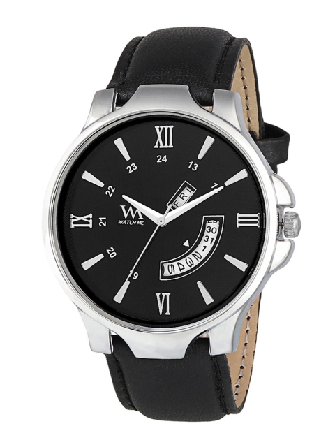 Watch Me Men Black Leather Analogue Watch DDWM-051
