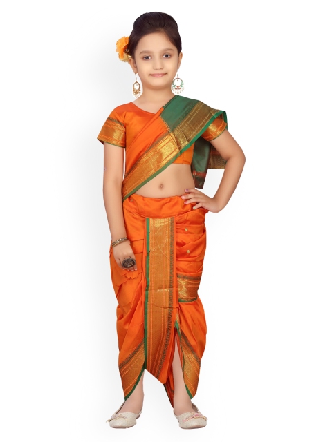Aarika Orange Solid Bhagalpuri Saree