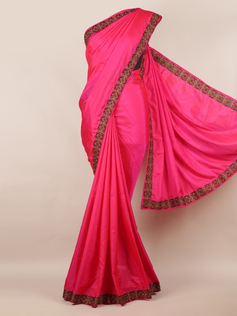 Pothys Pink Solid Art Silk Saree