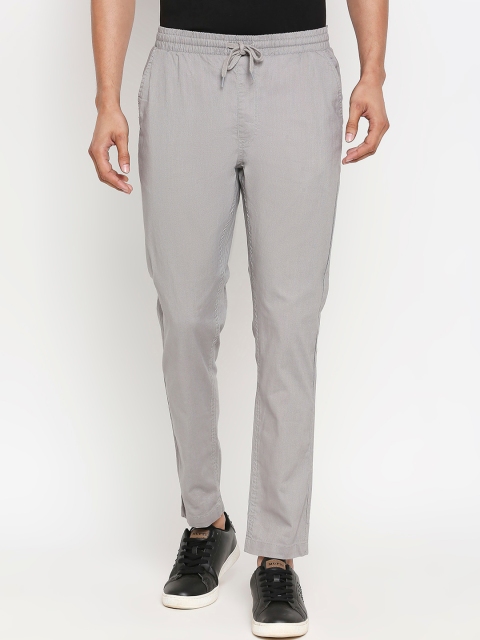 Urban Ranger by pantaloons Men Grey Slim Fit Solid Regular Trousers