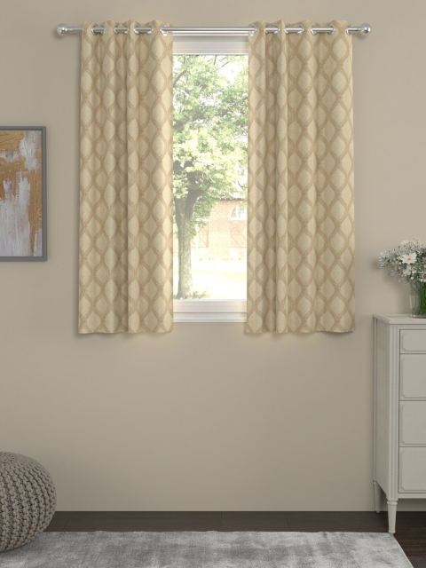 ROSARA HOME Beige Set of 2 Window Curtains