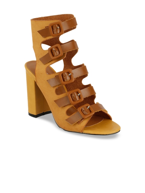 ELLE Women Brown Colourblocked Gladiators