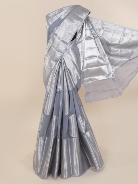Pothys Grey Woven Design Cotton Blend Saree