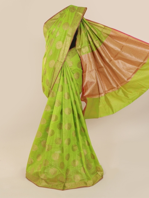 Pothys Green Woven Design Cotton Blend Saree