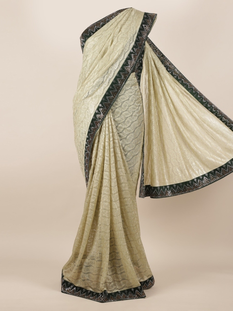 Pothys Cream-Coloured & Green Poly Georgette Woven Design Saree With Embellished Border
Pothys Cream-Coloured & Green Poly Georgette Woven Design Saree With Embellished Border