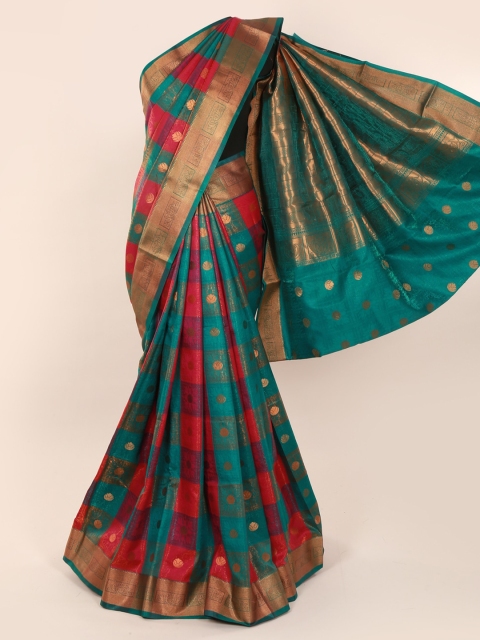 Pothys Multicoloured Checked Art Silk Saree, Multi
