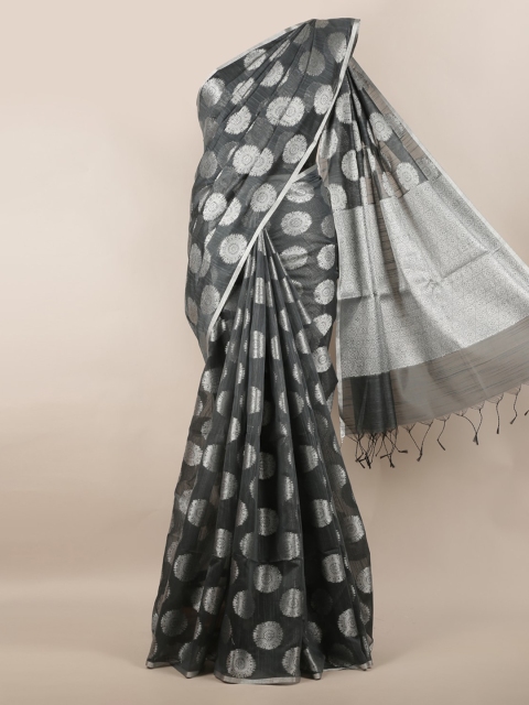 Pothys Grey Woven Design Cotton Blend Saree