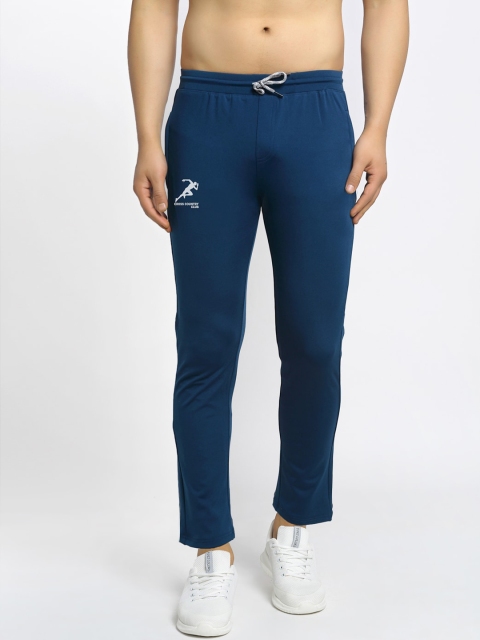GRACIT Men Blue Solid Slim-Fit Track Pants