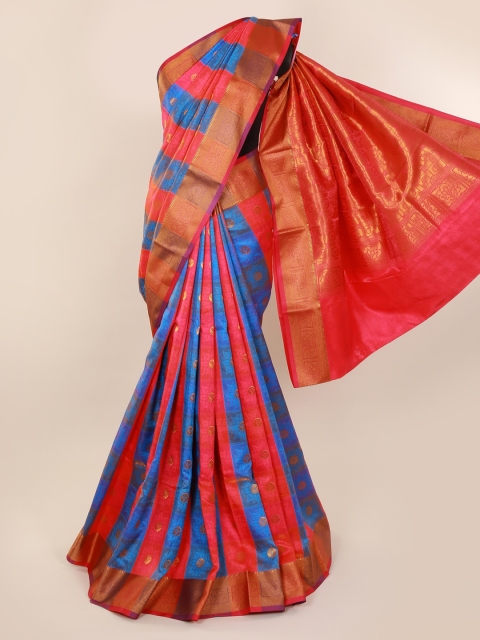 Pothys Multicoloured Checked Art Silk Saree, Multi