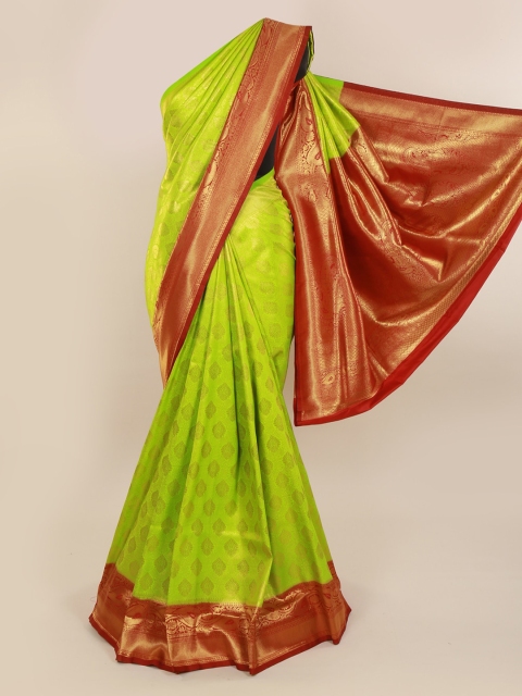 Pothys Green & Red Pure Silk Woven Design Banarasi Saree