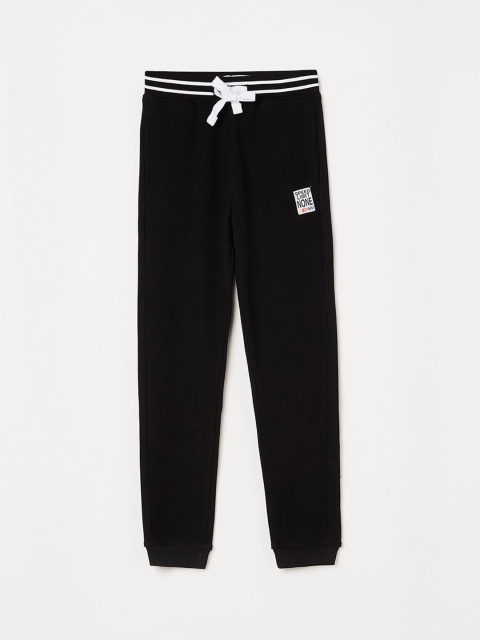 Fame Forever by Lifestyle Boys Black & White Solid Slim-Fit Joggers