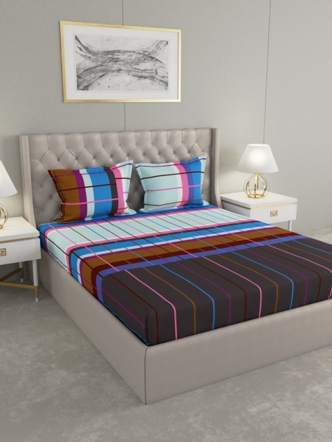 Raymond Home Grey & Navy Blue Striped 210 TC Cotton 1 King Bedsheet with 2 Pillow Covers
Raymond Home Grey & Navy Blue Striped 210 TC Cotton 1 King Bedsheet with 2 Pillow Covers
