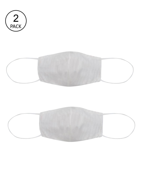 Welspun Unisex Pack of 2 Grey Solid 2-Ply Reusable Cloth Masks
