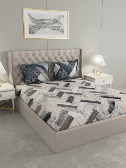 Raymond Home Beige & Grey Geometric 300 TC Cotton 1 King Bedsheet with 2 Pillow Covers
Raymond Home Beige & Grey Geometric 300 TC Cotton 1 King Bedsheet with 2 Pillow Covers