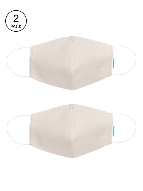 Welspun Unisex Pack Of 2 Off-White 2-Ply Reusable Outdoor Masks
