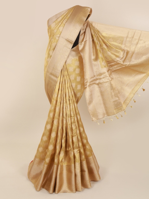 Pothys Beige Woven Design Pure Silk Saree