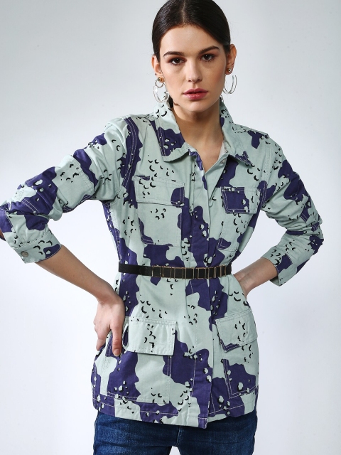 Blue Saint Women Multicoloured Printed Lightweight Sporty Jacket, Multi