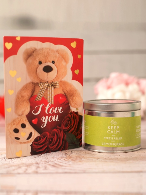 Archies Set of 2 Green & Silver-Toned Valentine Love Special Scented Candles