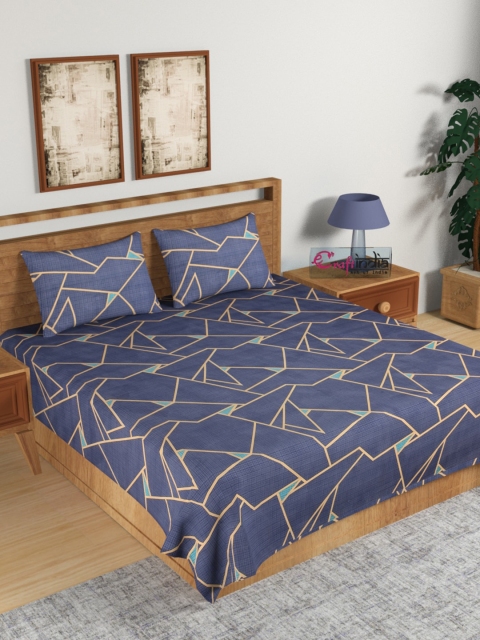 eCraftIndia Blue & Beige Geometric 140 TC Cotton 1 King Bedsheet with 2 Pillow Covers
eCraftIndia Blue & Beige Geometric 140 TC Cotton 1 King Bedsheet with 2 Pillow Covers