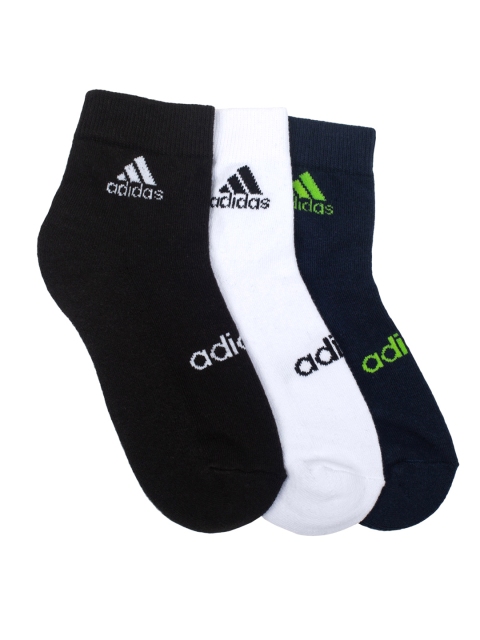 ADIDAS Men Pack of 3 Patterned Ankle-Length Socks, Black