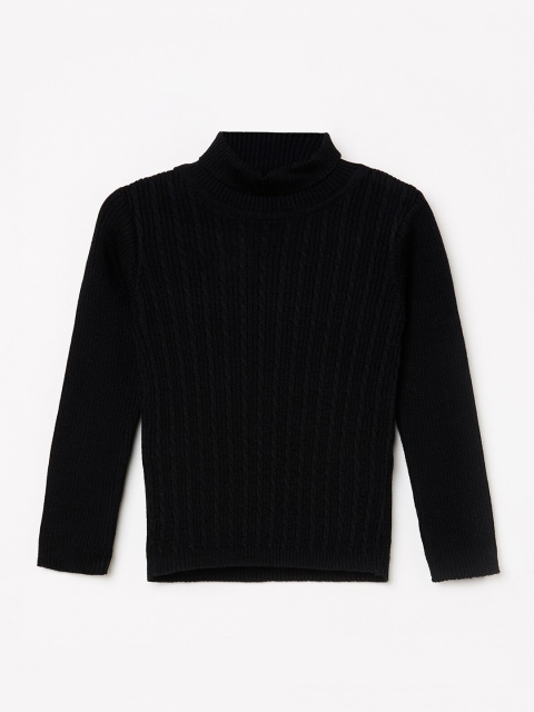 Juniors by Lifestyle Girls Black Ribbed Pullover Sweater