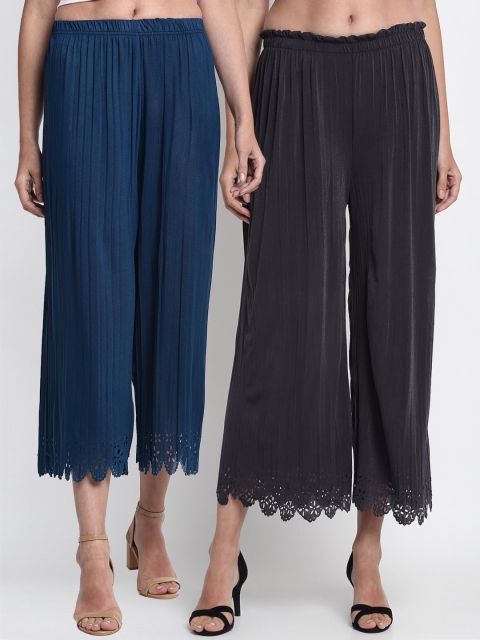 NEUDIS Women Blue Regular Fit Solid Culottes