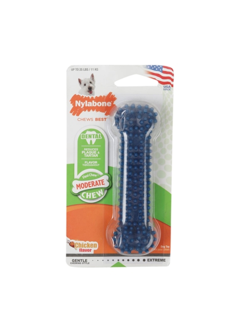 Nylabone Navy Blue Dog Dental Bone Chew Toy