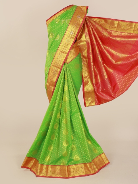 Pothys Green Art Silk Woven Design Kanjeevaram Saree
