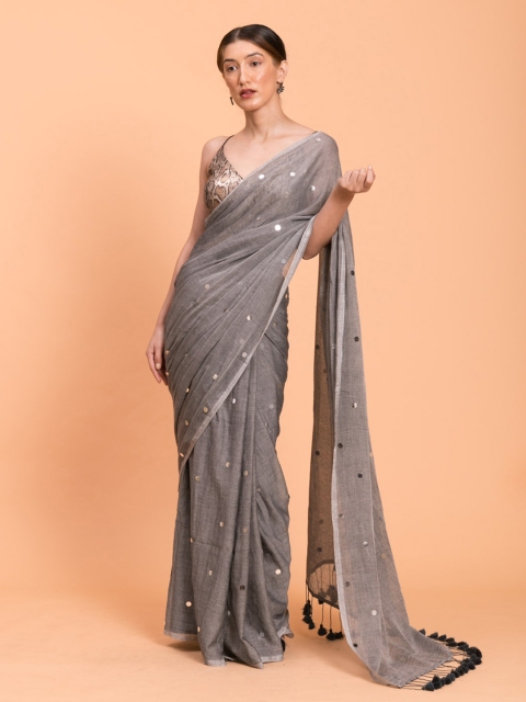 Suta Grey Embellished Saree