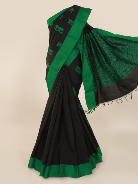 Pothys Black Art Silk Woven Design Kanjeevaram Saree