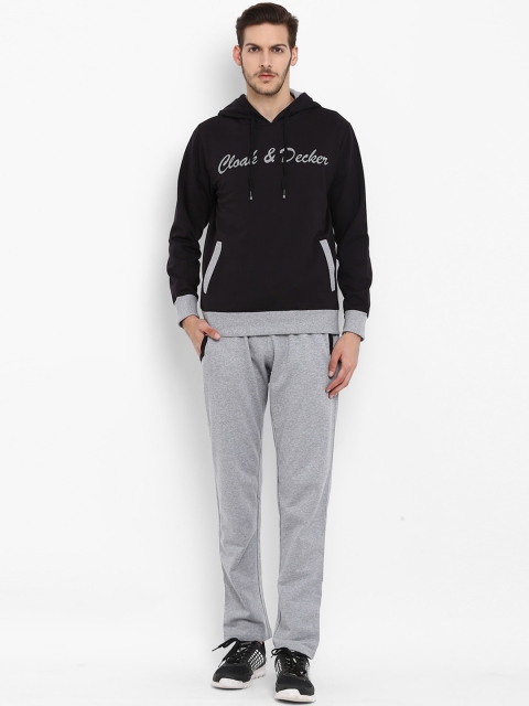 Cloak & Decker Men Black & Grey Printed Tracksuit