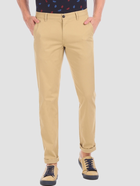 Arrow Sport Men Beige Regular Fit Solid Chinos