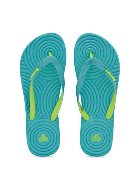 Bonkerz Women Teal Green Self Design Thong Flip-Flops
