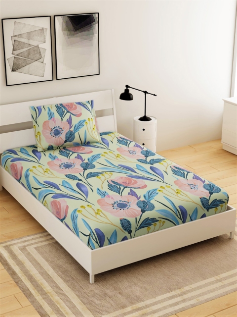 Salona Bichona Lime Green & Pink Floral 144 TC Polyester 1 Single Bedsheet with 1 Pillow Covers
Salona Bichona Lime Green & Pink Floral 144 TC Polyester 1 Single Bedsheet with 1 Pillow Covers