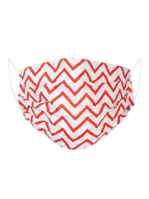 LIVE IT SAFE Unisex White & Red Printed 4-Ply Reusable Nano-Technology Cloth Mask