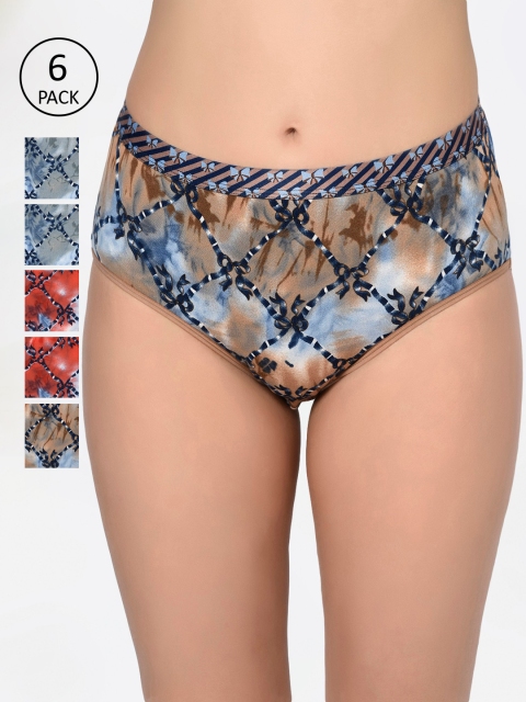 Bodycare Women Pack Of 6 Assorted Hipster Briefs 6644-6PCS