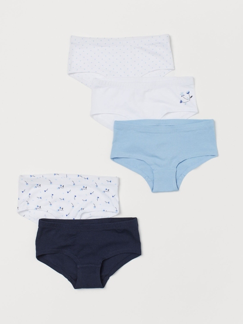 H&M Girls Multicoloured 5-Pack Hipster Briefs 0651030013, Multi