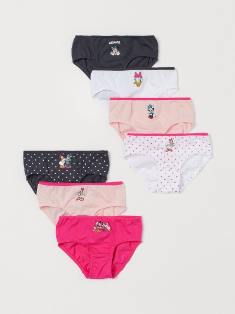 H&M Girls Multicoloured 7-pack cotton briefs, White