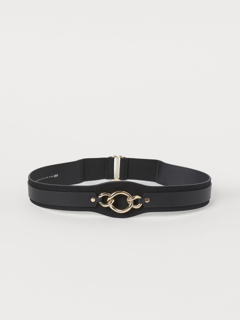 H&M Women Black & Gold Chain-Detail Waist Belt