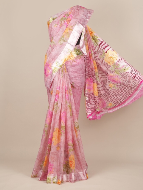 Pothys Pink Woven Design Jute Silk Saree