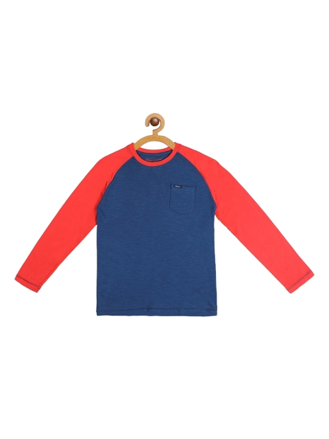 Pepe Jeans Boys Red Colourblocked Round Neck T-shirt