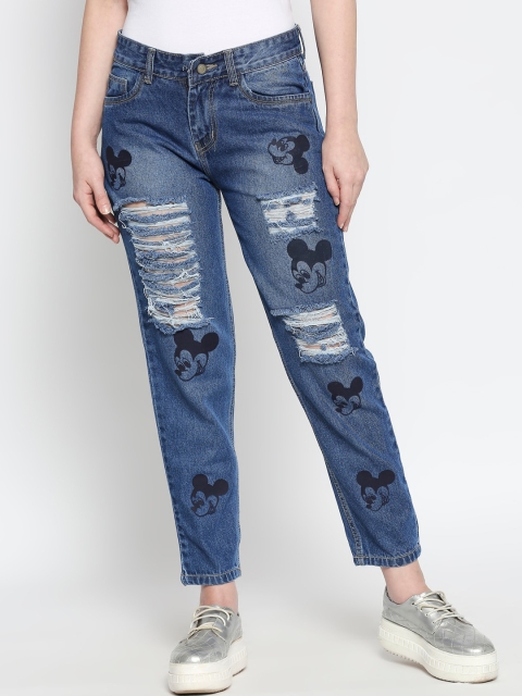 AMMARZO Women Blue Slim Fit Mid-Rise Mickey Mouse Printed Highly Distressed Jeans
AMMARZO Women Blue Slim Fit Mid-Rise Mickey Mouse Printed Highly Distressed Jeans
