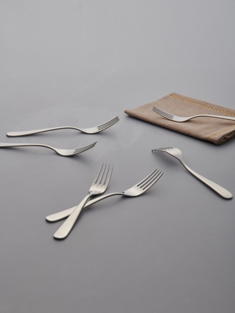 Pure Home and Living Set of 6 Silver Dessert Fork